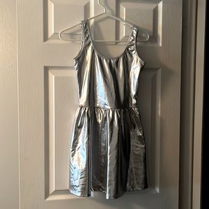 Silver metallic mini dress. Size medium